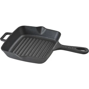 Grill Tava 20  x  20 cm Metal Saplı Siyah