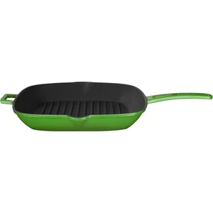 Grill Tava 28  x  28 cm Metal Saplı Yeşil
