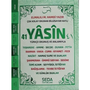 Çok Kolay Okunan Bilgisayar Hatlı 41 Yasin (Yeşil, Kod: 198)