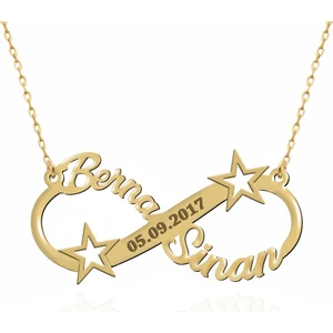 Nayino Takı Isimli Tarihli Kişiye Özel Yıldız Sonsuzluk Gümüş Kolye