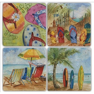 Oscar Stone Doğaltaş Bardak Altlığı  4'lü Set 10 x 10 cm