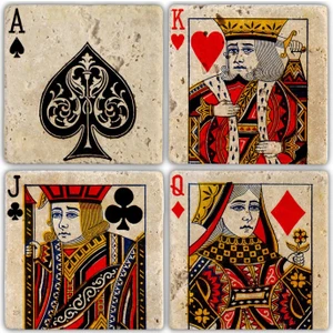 Oscar Stone Doğaltaş Bardak Altlığı  4'lü Set 10 x 10 cm