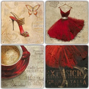 Oscar Stone Doğaltaş Bardak Altlığı  4'lü Set 10 x 10 cm
