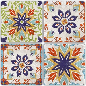 Oscar Stone Doğaltaş Bardak Altlığı  4'lü Set 10 x 10 cm