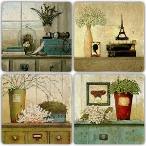 Oscar Stone Doğaltaş Bardak Altlığı  4'lü Set 10 x 10 cm