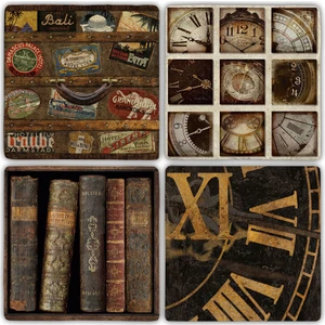 Oscar Stone Doğaltaş Bardak Altlığı  4'lü Set 10 x 10 cm