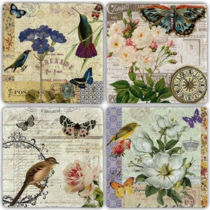 Oscar Stone Doğaltaş Bardak Altlığı  4'lü Set 10 x 10 cm