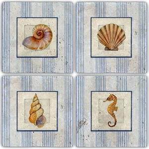 Oscar Stone Doğaltaş Bardak Altlığı  4'lü Set 10 x 10 cm