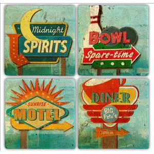 Oscar Stone Doğaltaş Bardak Altlığı  4'lü Set 10 x 10 cm