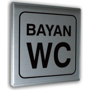 PassPano Alumınyum Plate Levha BAYAN WC Yazı 12 x 12 cm