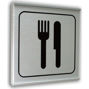 PassPano Alumınyum Plate  Levha YEMEKHANE Sembol  12 x 12 cm
