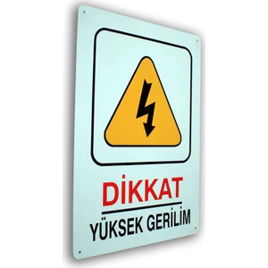 PassPano Metal Iş Güvenliği Levha  DİKKAT YÜKSEK GERİLİM  25,5 x 36 cm