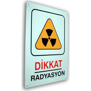 PassPano Metal Iş Güvenliği Levha  DİKKAT RADYASYON 25,5 x 36 cm