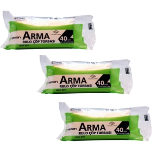 Arma 3'lü Fırsat Paketi Rulo Çöp Torbası Mini Boy 40 cm  x 50 cm 6,5 mic. (120'li)