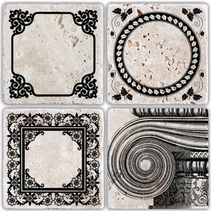 Oscar Stone Doğaltaş Bardak Altlığı - 4'lü Set 10 x 10 cm
