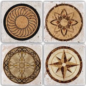Oscar Stone Doğaltaş Bardak Altlığı - 4'lü Set 10 x 10 cm