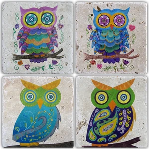 Oscar Stone Doğaltaş Bardak Altlığı - 4'lü Set 10 x 10 cm
