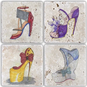 Oscar Stone Doğaltaş Bardak Altlığı - 4'lü Set 10 x 10 cm