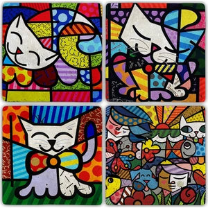 Oscar Stone Doğaltaş Bardak Altlığı - 4'lü Set 10 x 10 cm