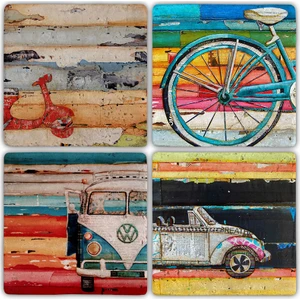 Oscar Stone Doğaltaş Bardak Altlığı - 4'lü Set 10 x 10 cm