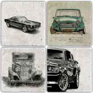 Oscar Stone Doğaltaş Bardak Altlığı - 4'lü Set 10 x 10 cm