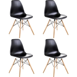 Dorcia Home Siyah Eames Sandalye  4 Adet  Cafe Balkon Mutfak Sandalyesi