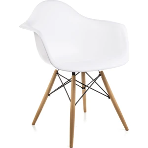 Dorcia Home Kolçaklı Beyaz Eames Sandalye  Cafe Balkon Mutfak Sandalyesi