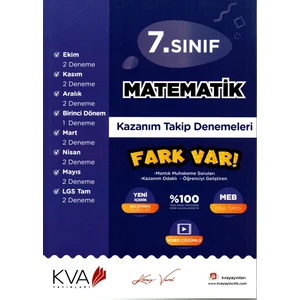 Koray Varol Akademi  7.Sınıf Matematik Kazanım Takip Denemeleri