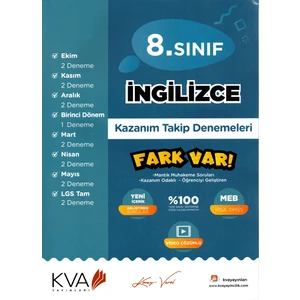Koray Varol Akademi  8.Sınıf Ingilizce Kazanım Takip Denemeleri