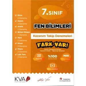 Koray Varol Akademi  7.Sınıf Fen Bilimleri Kazanım Takip Denemeleri