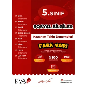 Koray Varol Akademi  5.Sınıf Sosyal Bilgiler Kazanım Takip Denemeleri