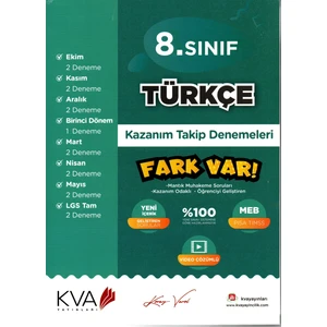 Koray Varol Akademi  8.Sınıf Türkçe Kazanım Takip Denemeleri