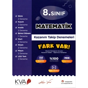 Koray Varol Akademi  8.Sınıf Matematik Kazanım Takip Denemeleri
