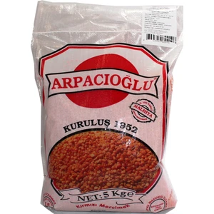 %100 Yerli Kırmızı Yaprak Mercimek 5kg (Naturel)