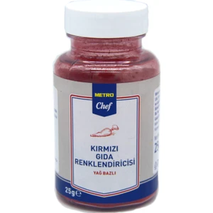 Metro Chef Yağ Bazlı Kırmızı Gıda Boyası (25 gr)