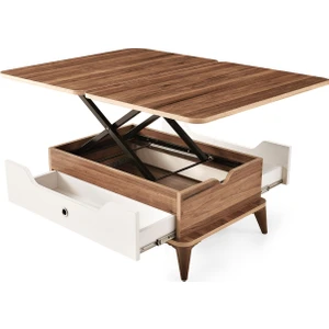 Çift Çekmeceli Akıllı Sehpa Sihirli Sehpa Orta Sehpa Yemek Masası