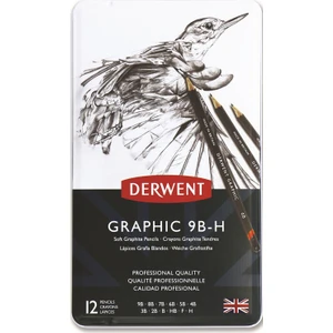 Graphic Dereceli Kalem Seti Soft (Karakalem Eskiz Çizim Seti) (Sketching) 12'li Teneke Kutu
