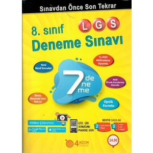 4 Adım Yayınları LGS 8. Sınıf 7'li Deneme Sınavı Seti