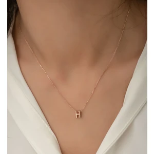 Papatya Silver Gümüş 3 Boyutlu H Harf Kolye
