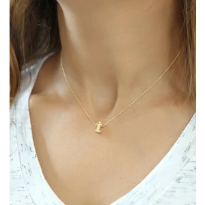 Papatya Silver Gümüş 3 Boyutlu İ Harf Kolye