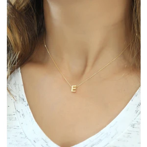 Papatya Silver Gümüş 3 Boyutlu E Harf Kolye
