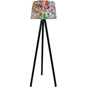 Masif 3 Ayaklı Lambader,tripod ( Bahar Desen/ Siyah Ayak)