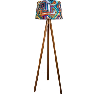 Masif 3 Ayaklı Lambader,tripod ( Sarmal Desen/açık Ceviz)