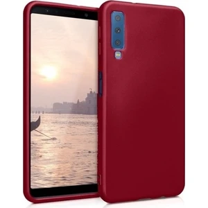Samsung Galaxy A7 2018 Kılıf Ultra Lüx Premier Lüx Silikon Kılıf - Mürdüm