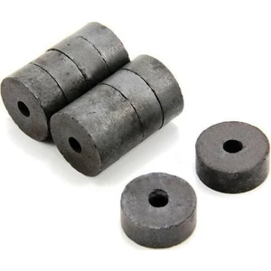 Dünya Magnet 10 Adet 18X5X10 Mıknatıs , Delikli Ferrit Kömür Magnet