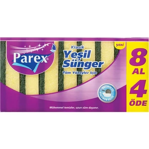 Klasik Yeşil Düz Sünger 8 'li Eko Paket kk
