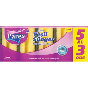 Klasik Yeşil Sünger Oluklu 5'li