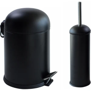 Bon 2'li Set Çöp Kovası-Klozet Fırçası 5 Litre Siyah