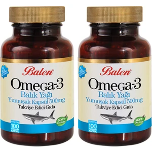 Omega 3 Balık Yağı 100 Yumuşak Kapsül 500 Mg x 2 Adet