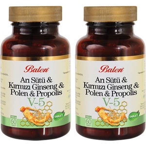 (V5) Arı Sütü & Kırmızı Ginseng & Polen & Propolis Tablet x 2 Adet